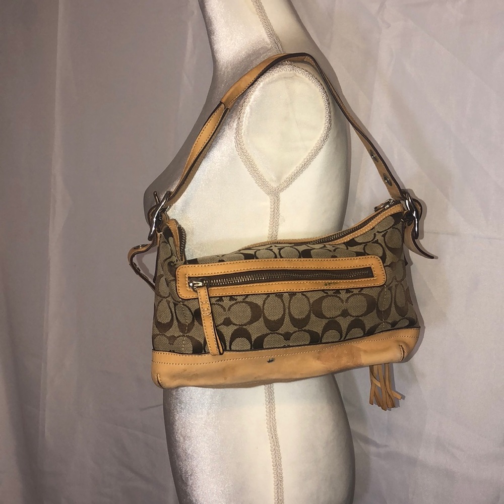 Coach Khaki Signature EastWest Duffle shoulder bag
